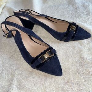 Tommy Hilfiger Blue Wide Heel Pumps